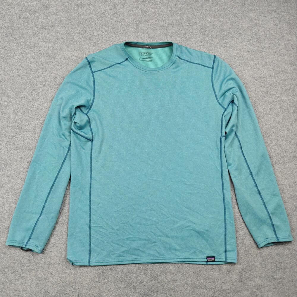 Patagonia Shirt Mens Medium Blue Capilene Midweight Baselayer Long Sleeve